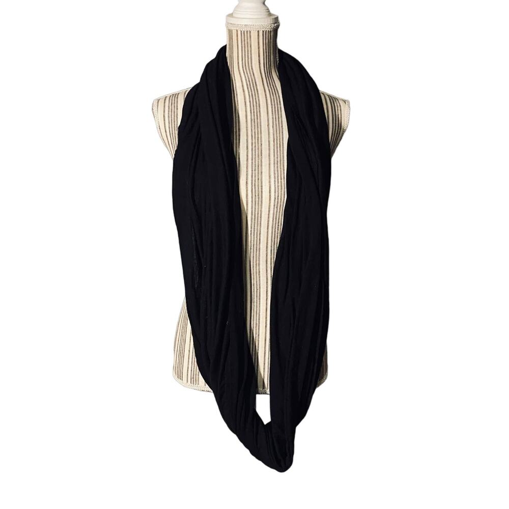 H&M Black Lightweight Long Loop Infinity Convertible Scarf Women Sz OS